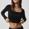Sweater Knit Unwind met lange mouwen - Zwart