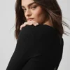 Sweater Knit Unwind met lange mouwen - Zwart