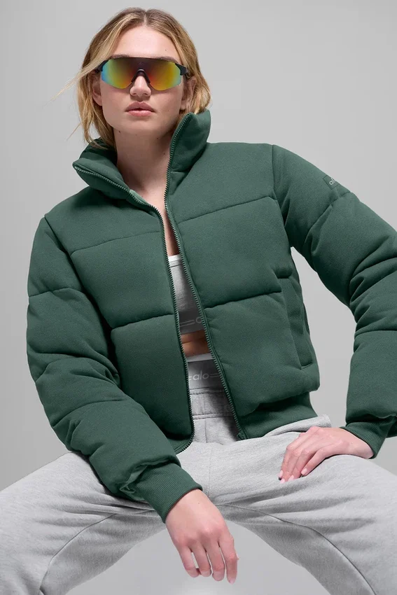 Sweatshirt-puffer - klavergroen