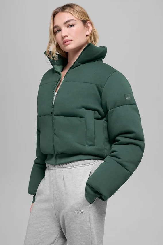 Sweatshirt-puffer - klavergroen