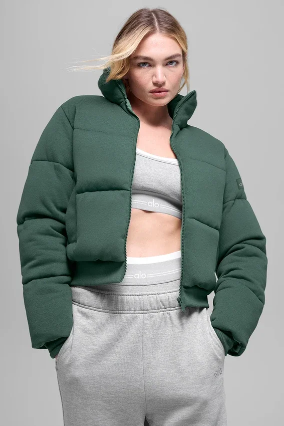 Sweatshirt-puffer - klavergroen