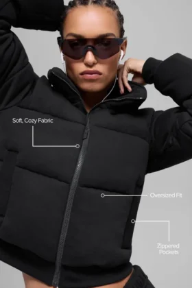 Sweatshirt-puffer – Zwart