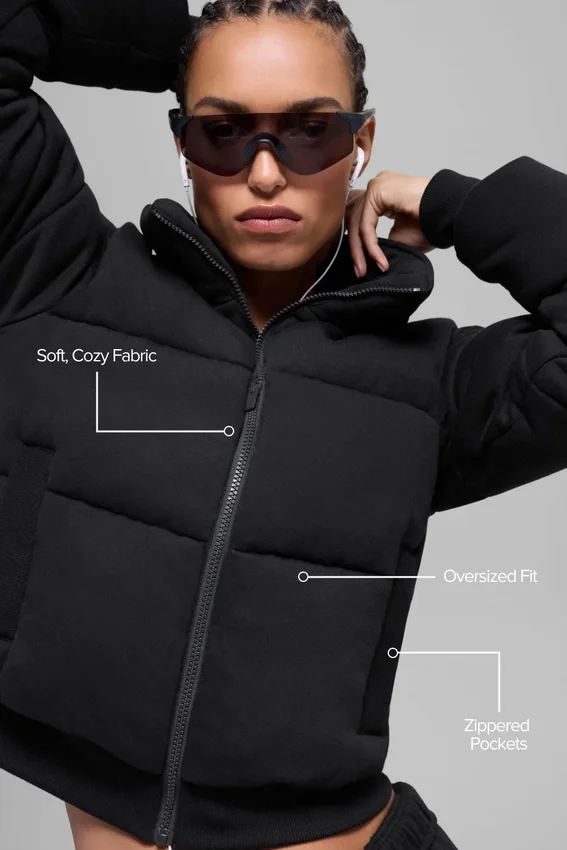 Sweatshirt-puffer - Zwart