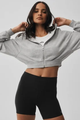 Sweet Escape-hoodie met rits – Athletic Heather Grey