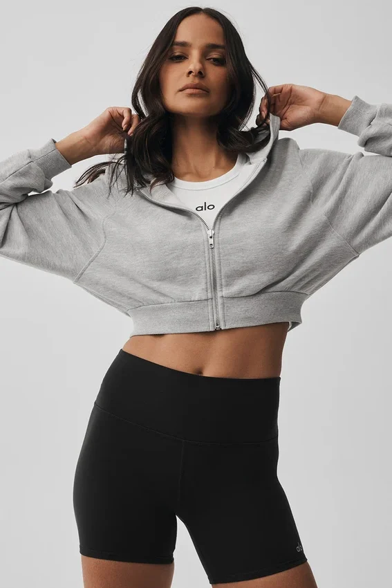 Sweet Escape-hoodie met rits – Athletic Heather Grey
