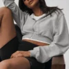 Sweet Escape-hoodie met rits – Athletic Heather Grey