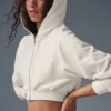 Sweet Escape hoodie met rits – ivoor