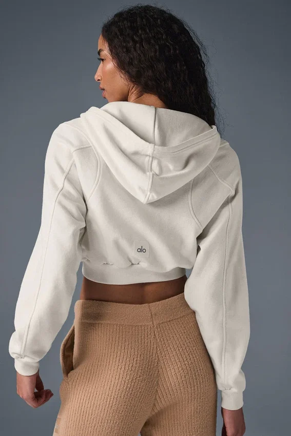 Sweet Escape hoodie met rits – ivoor