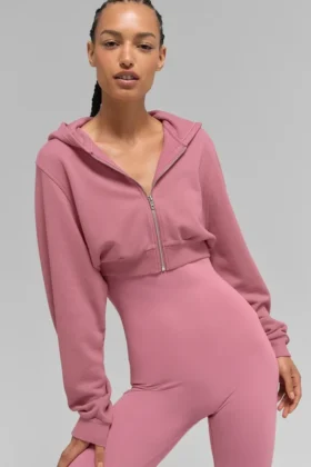 Sweet Escape hoodie met rits – Pink Wild Rose