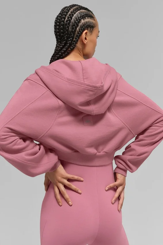 Sweet Escape hoodie met rits – Pink Wild Rose