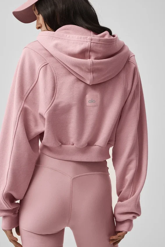 Sweet Escape hoodie met rits - Vintage Pink