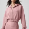 Sweet Escape hoodie met rits - Vintage Pink