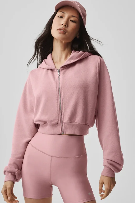 Sweet Escape hoodie met rits - Vintage Pink