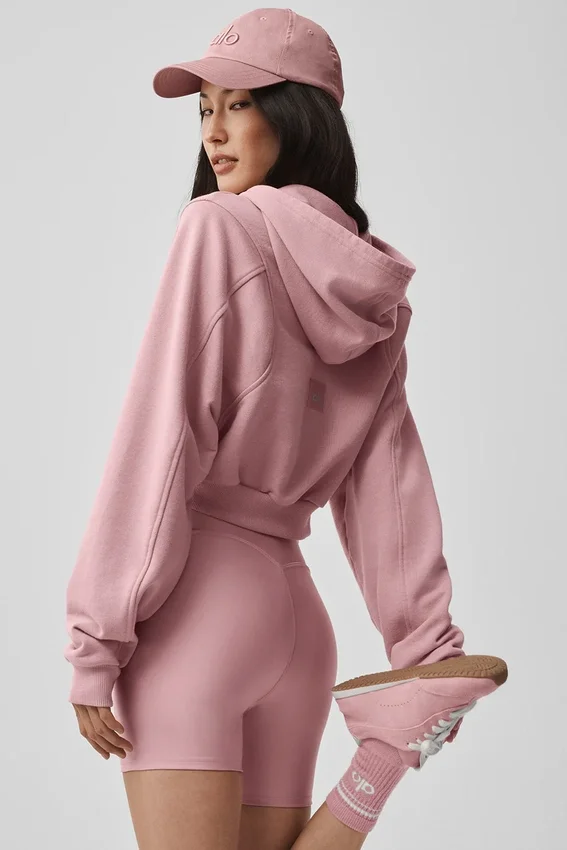 Sweet Escape hoodie met rits - Vintage Pink