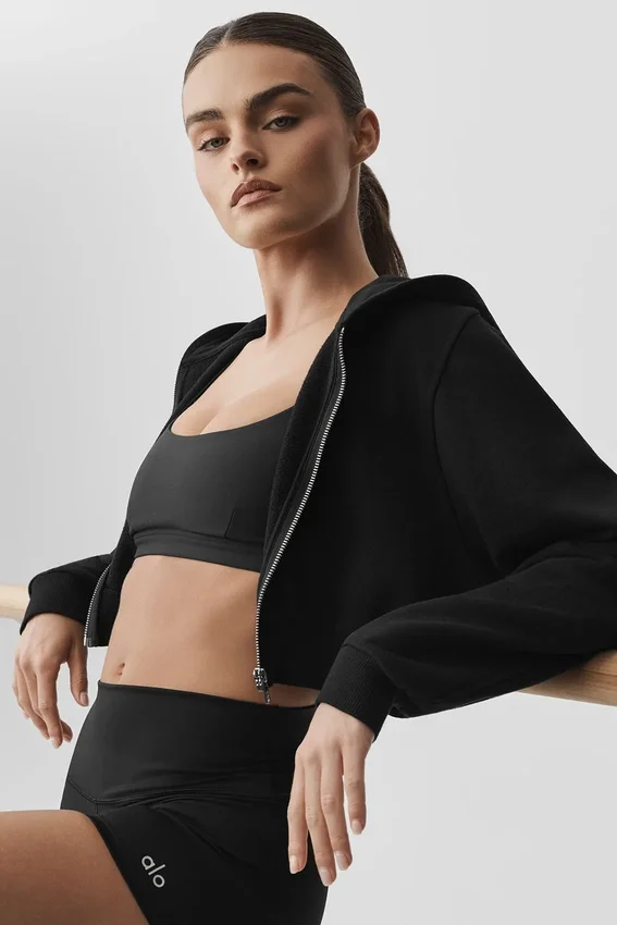 Sweet Escape hoodie met ritssluiting - Zwart