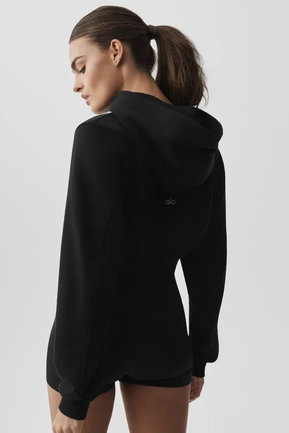Sweet Escape hoodie met ritssluiting - Zwart