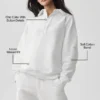 Take It Easy Henley-trui met lange mouwen - Wit