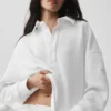 Take It Easy Henley-trui met lange mouwen - Wit