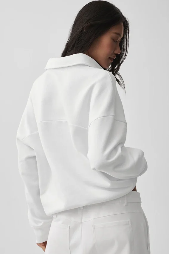 Take It Easy Henley-trui met lange mouwen - Wit
