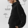 Take It Easy Henley-trui met lange mouwen - Zwart