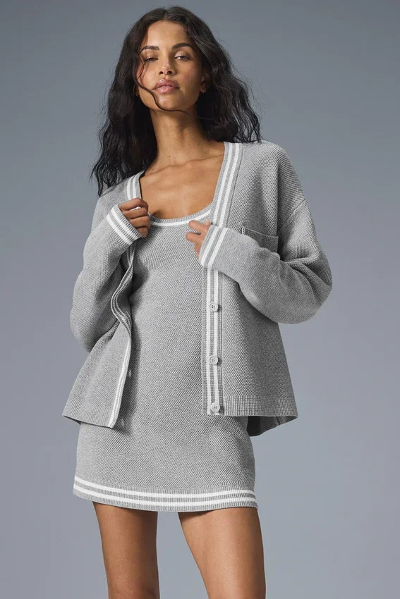 Tennis Club trui - Athletic Heather Grey/White