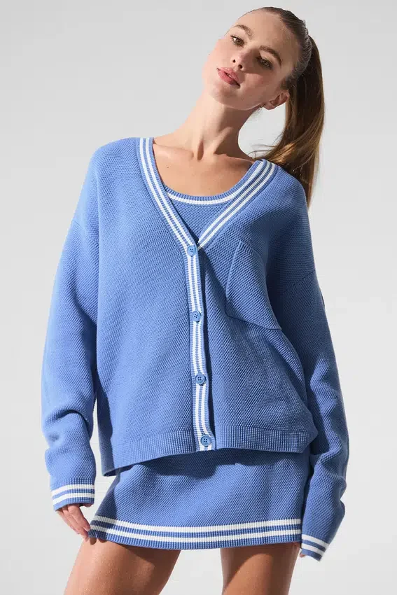 Tennis Club trui - Crystal Clear Blue/White