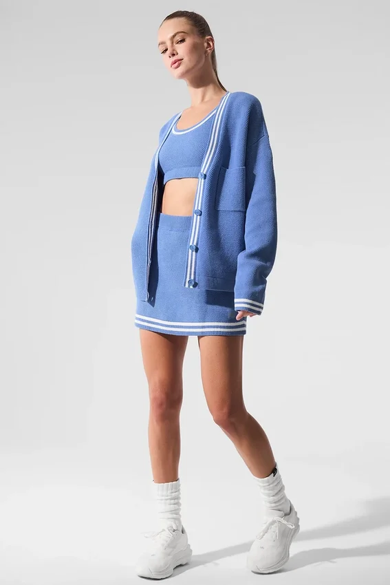 Tennis Club trui - Crystal Clear Blue/White