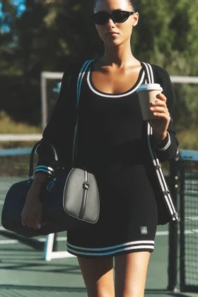 Tennis Club trui-jurk - Zwart/Ivoor