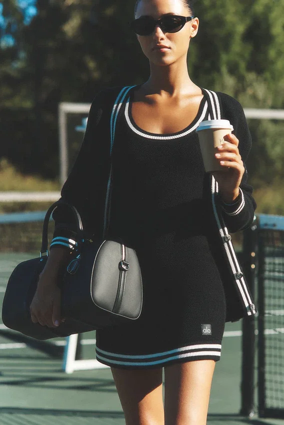 Tennis Club trui-jurk - Zwart/Ivoor