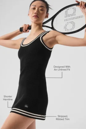 Tennis Club trui-jurk – Zwart/Ivoor