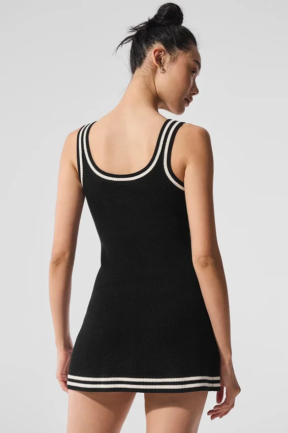 Tennis Club trui-jurk - Zwart/Ivoor
