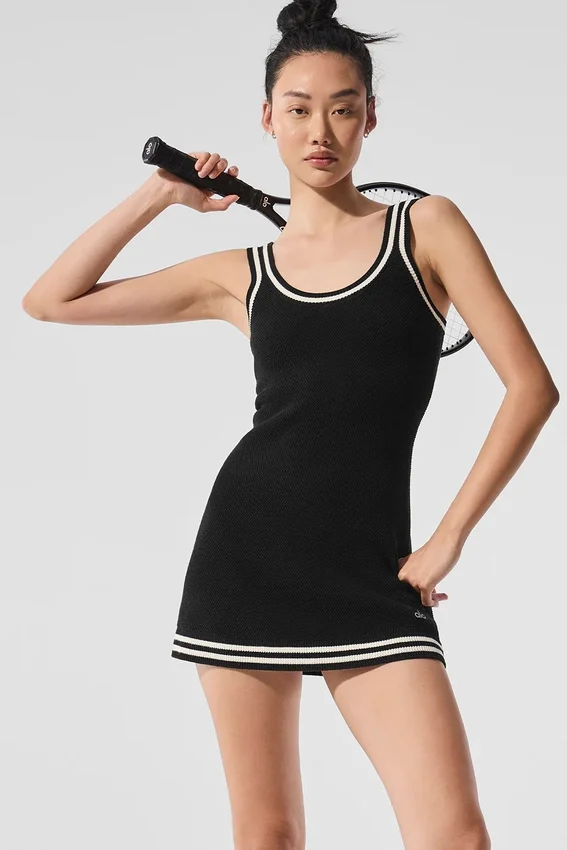 Tennis Club trui-jurk - Zwart/Ivoor