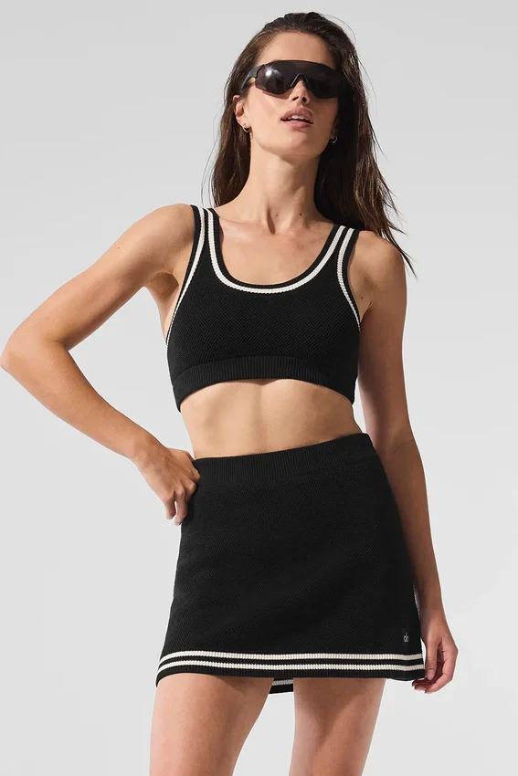 Tennis Club Trui Knit Bra - Zwart/Ivoor