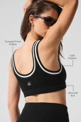 Tennis Club Trui Knit Bra – Zwart/Ivoor