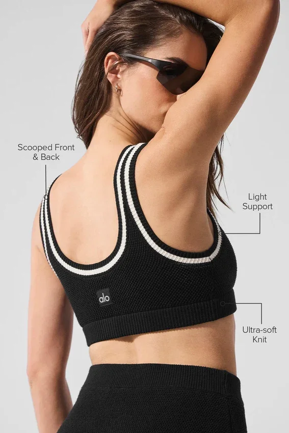 Tennis Club Trui Knit Bra - Zwart/Ivoor