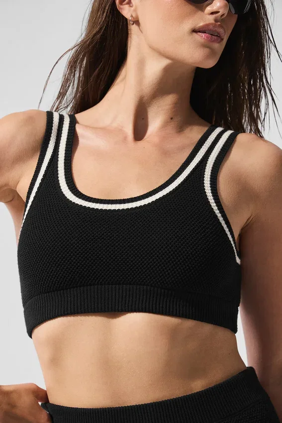 Tennis Club Trui Knit Bra - Zwart/Ivoor