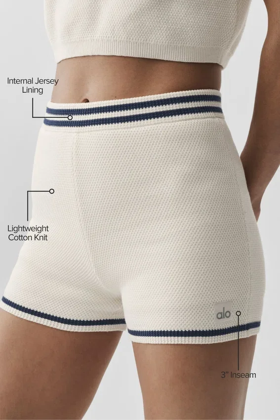 Tennis Club Trui Knit Korte broek - Ivoor/Marineblauw