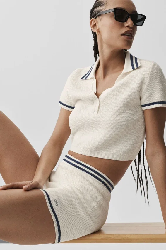 Tennis Club Trui Knit Korte broek - Ivoor/Marineblauw