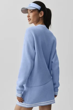 Tennis Club trui – Licht Provence-blauw/Wit