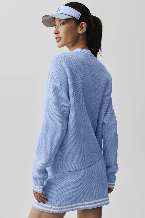 Tennis Club trui - Licht Provence-blauw/Wit