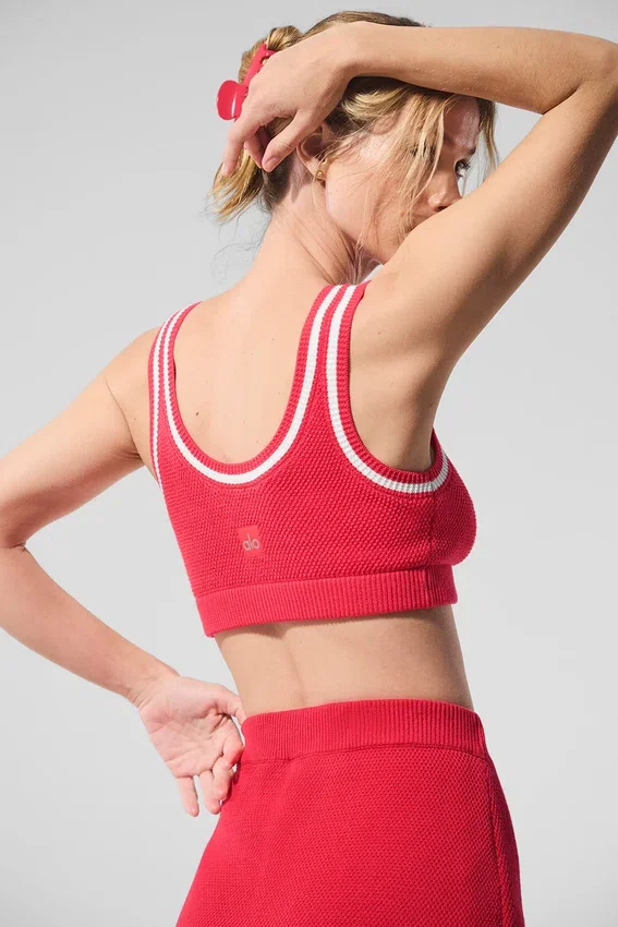 Tennis Club trui met beha – Candy Red/Wit