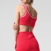 Tennis Club trui met beha – Candy Red/Wit
