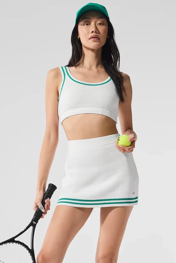 Tennis Club trui met beha - Wit/sparrengroen