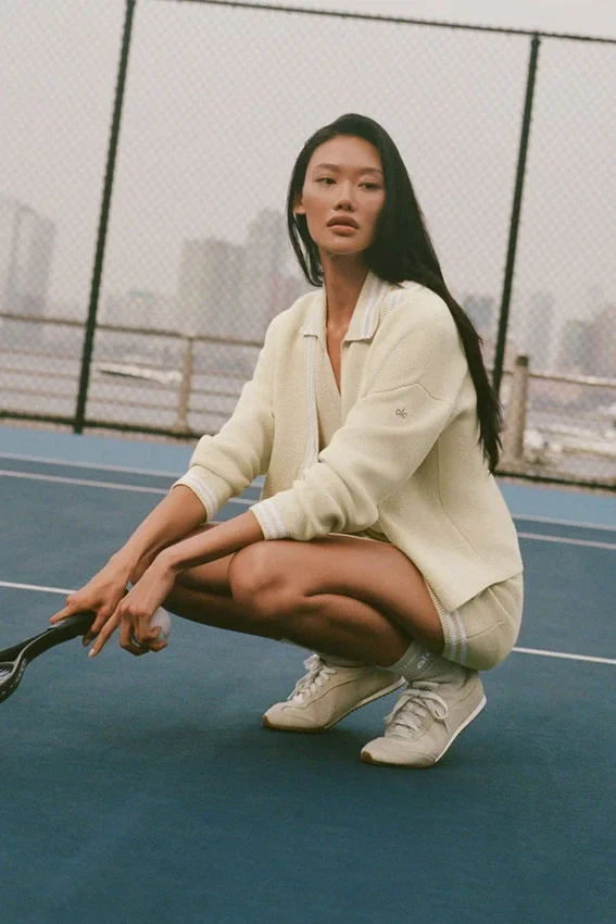 Tennis Club trui - Oatmeal/Wit