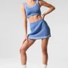 Tennis Club-trui van gebreide tricotstof - Kristalhelder blauw/wit