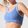 Tennis Club-trui van gebreide tricotstof - Kristalhelder blauw/wit