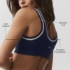 Tennis Club-trui van sweaterbreisel - marineblauw/ivoor