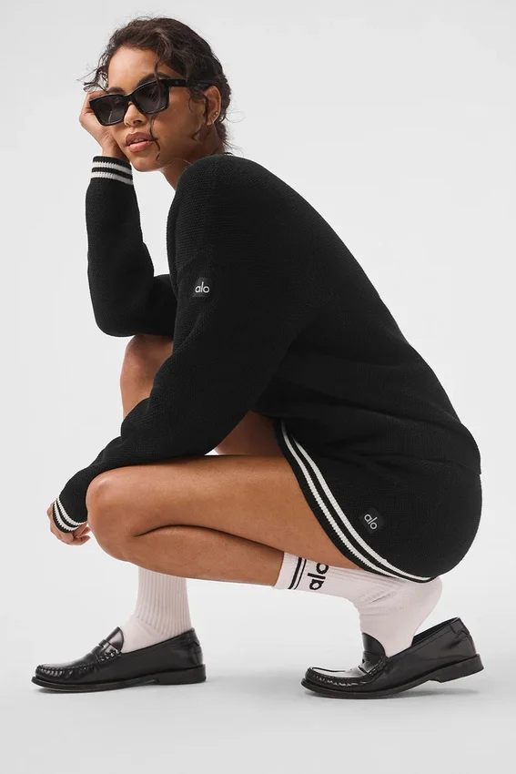 Tennis Club trui - Zwart/Ivoor