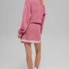 Tennis Club Truie Knit Full Zip Jass - Pink Wild Rose/White