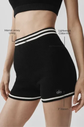 Tennis Club Truie Knit Korte broek – Zwart/Ivoor